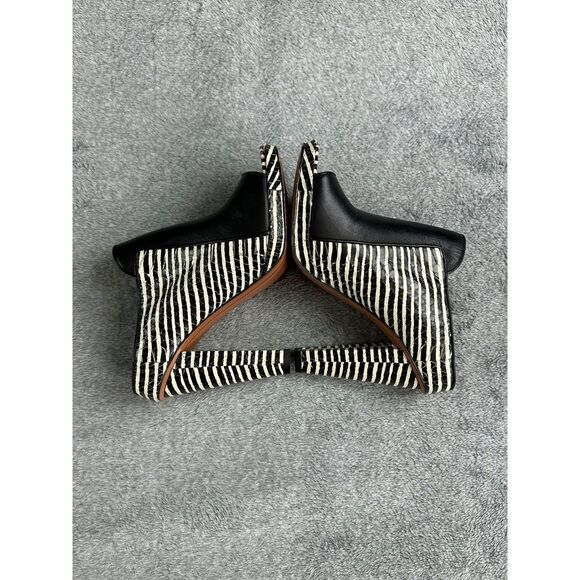 Derek Lam 10 Crosby Jiles Mules Size 7M Black Leather Stripes - Picture 9 of 11